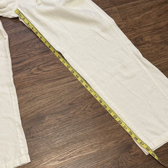 Roxy Oceanside Drawstring Pants Cotton Linen Blend White Size Large - Picture 11 of 15